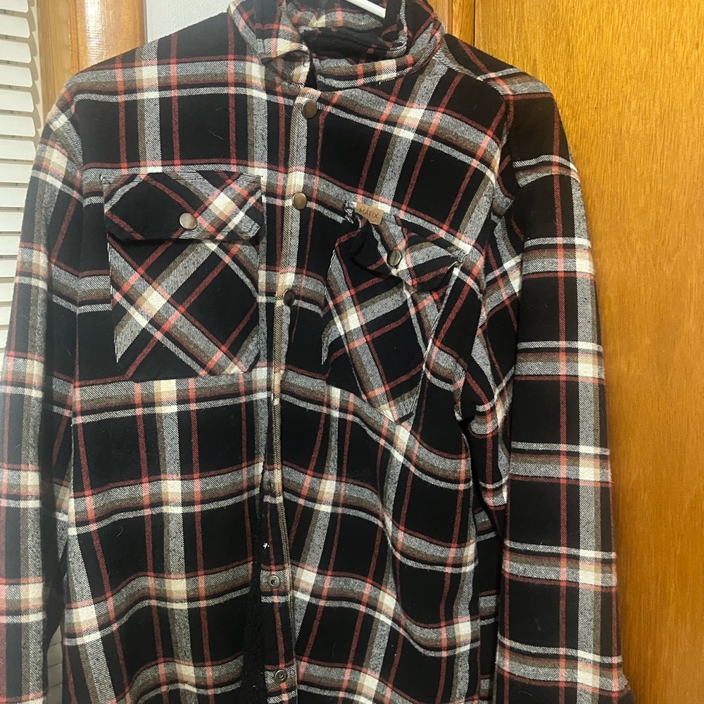 Matix Black and Red Plaid Shirt